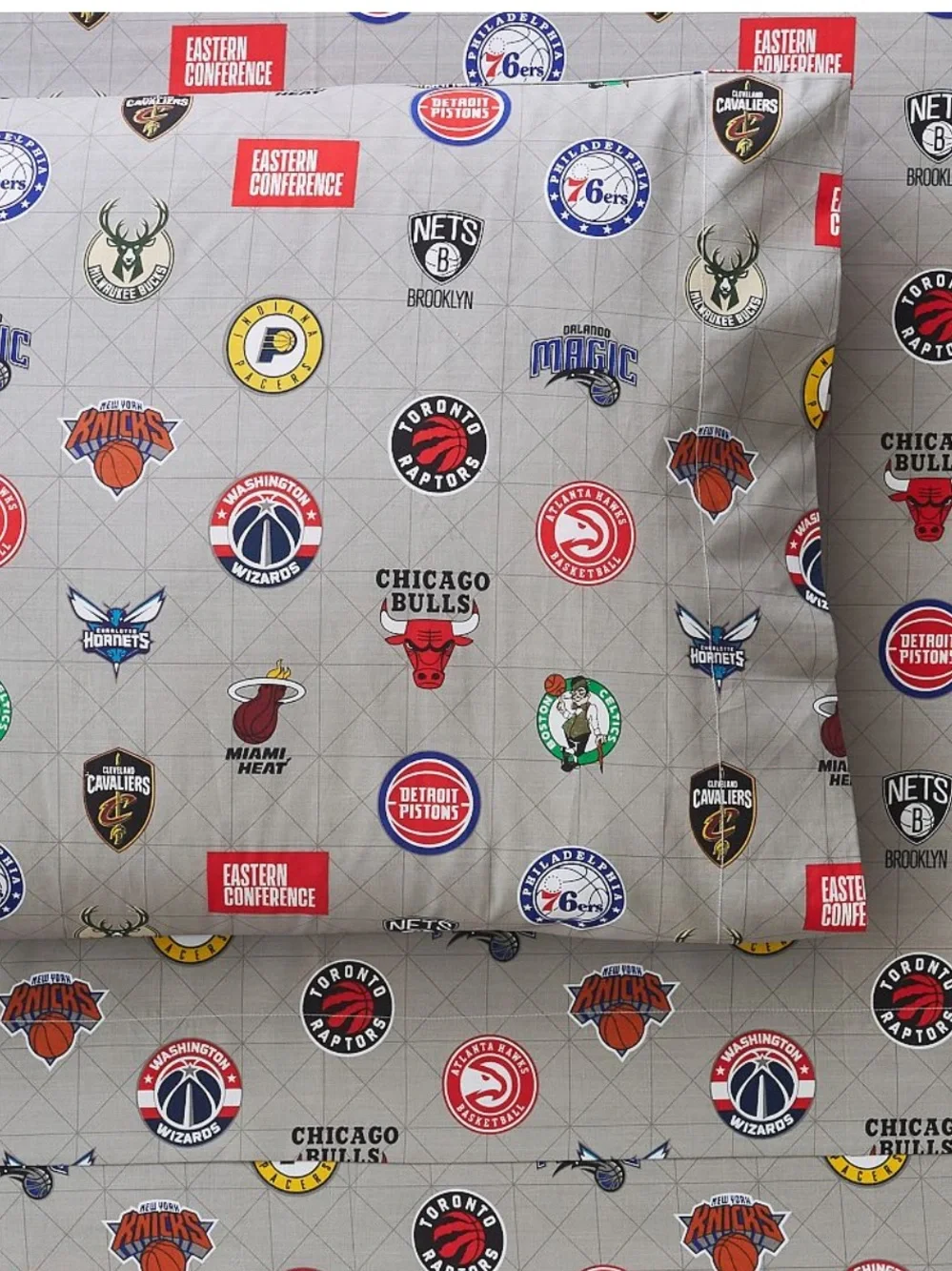 Pottery Barn Teen NBA Sheet Set Queen Size Basketball Sheets 4 Piece Set